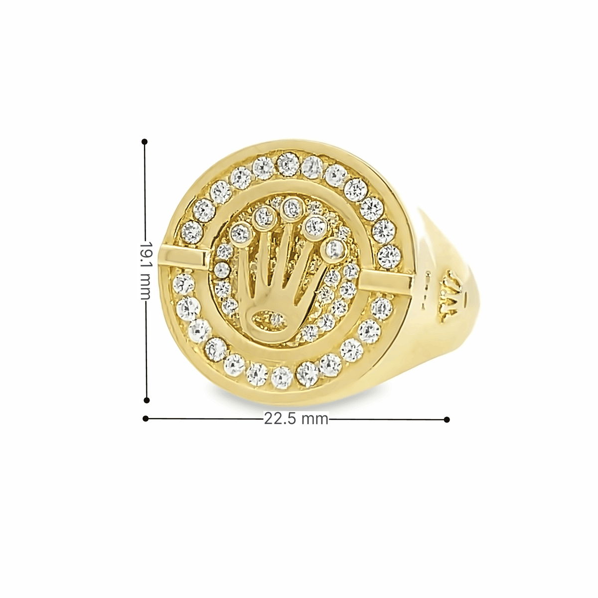 10k Gold Rolex Crown CZ Ring