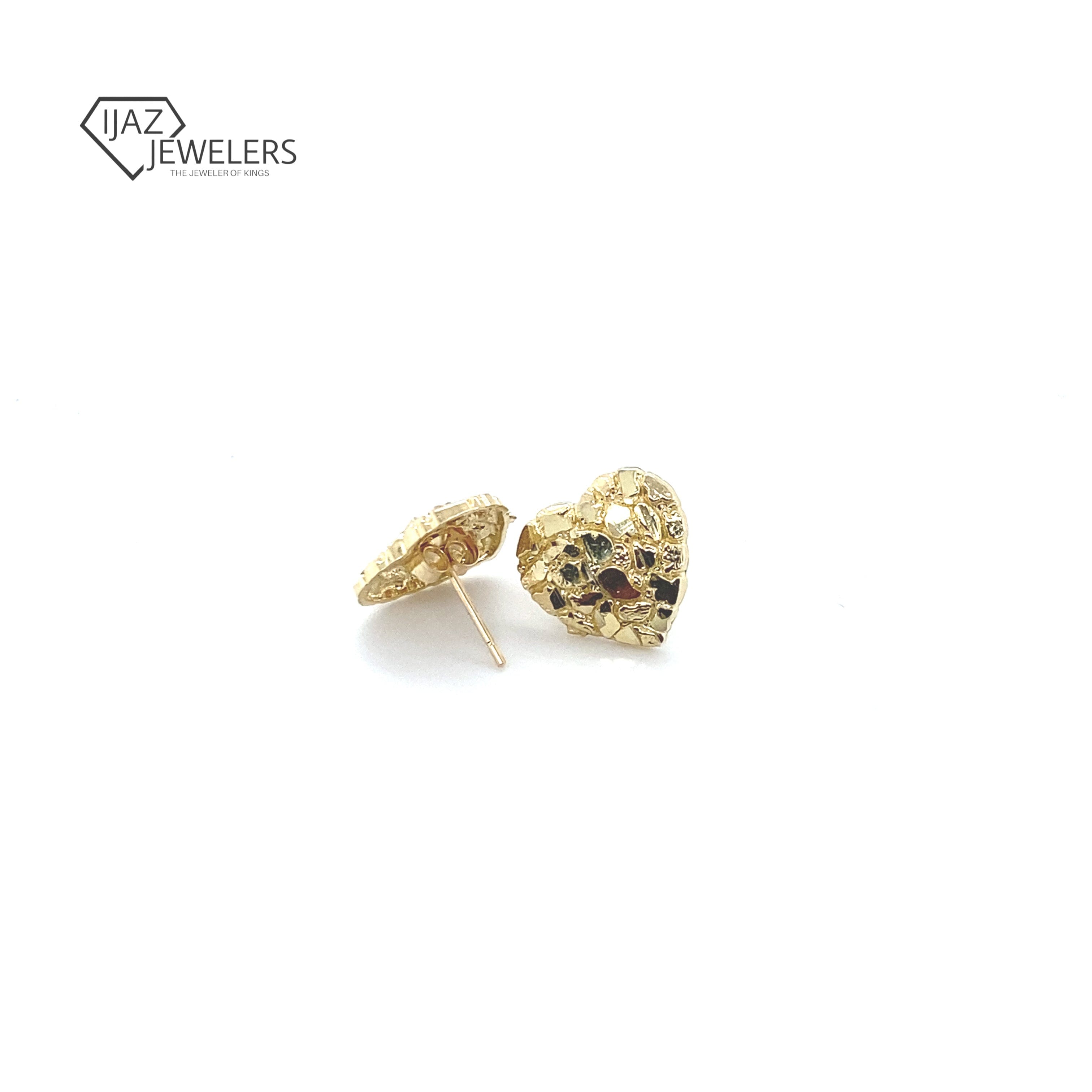 Gold 10K outlets Heart Nugget Stud Earrings